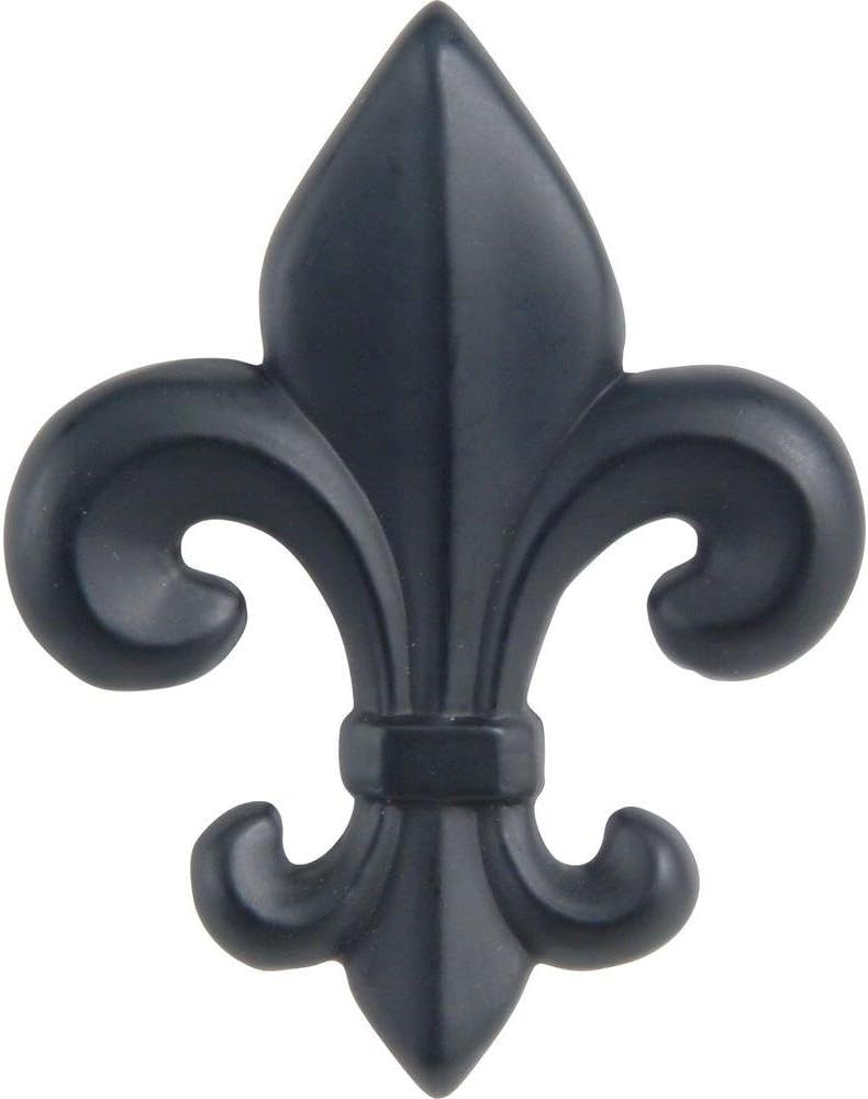 Atlas Homewares 4006-BL Limited Editions Fleur De Lys Knob, Matte Black