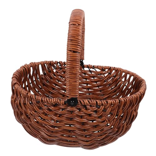 ibasenice Panier De Fleurs En Rotin Des Roses Paille Floral Coussin Corbeille De Fleurs Décor Polyvalent Toile De Jute Faire La Fête Plantes Osier Au Crochet Faux Élégant Avec Light Brown Pp