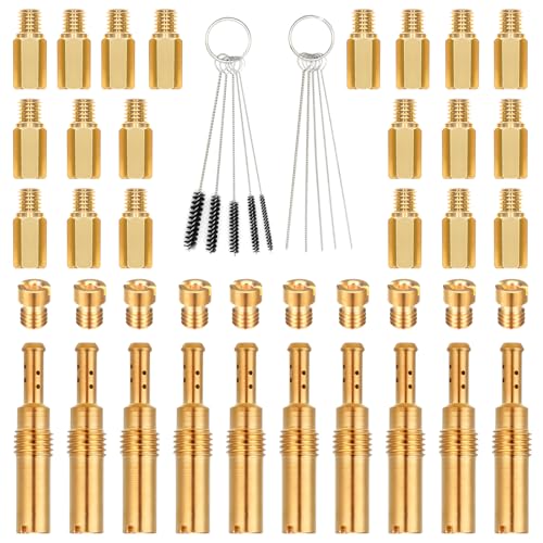 Melgweldr 50 PCS Carburetor Main Jet Slow Pilot Jet Kit with Carburetor Carbon Dirt Jet Cleaner Tool Kit Fits PWK Keihin OKO CVK Crab-2018090002-ZH-T-01/02 SCL-2018090001/03-ZH-T-01