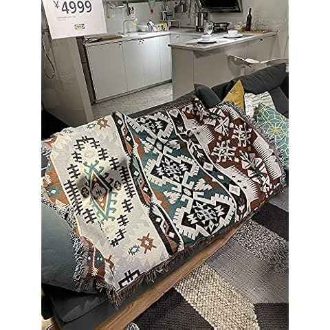 Peel Forest Throw Blankets with Tassels Cozy Cotton Woven Aztec Knitted Bed Couch Throws Sofa Chair Towel Multi-Function for Home Decor Office Travel (50"X60")………… Cover