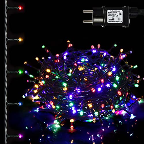 ARRANCIO Luces Arbol Navidad, 300 Luces Navidad Exterior De 15 Metros, Cable Verde 8 Modos, Luces Para Arbol De navidad Impermeable Ip44 ( Verde, 300 Leds, Luz RGB ) Cover
