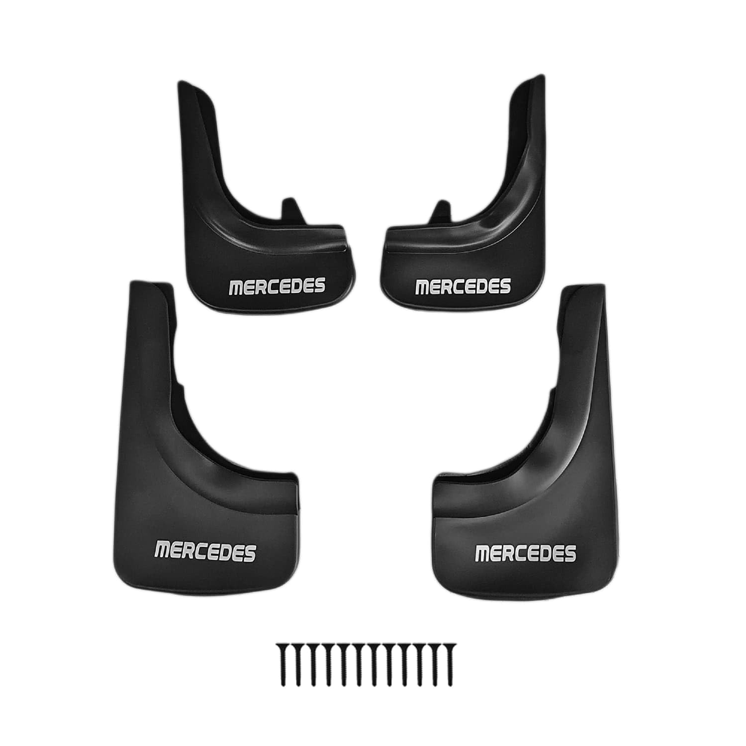 MDAK Compatible avec Mercedes Jeu de Bavettes Garde-Boue Avant et Arrière de Voiture 4 Pcs Noir