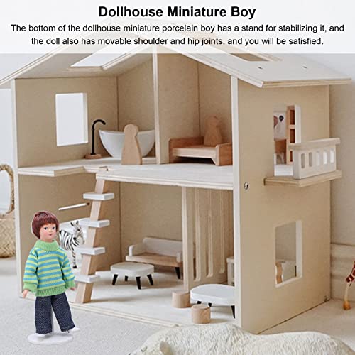 Shanrya Porzellan Puppenhaus Miniatur Puppenhaus Miniatur Braunes Haar SchreibtischzubehöR – Bild 5