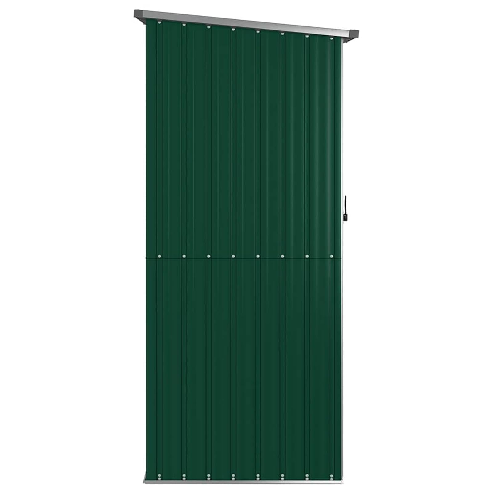 Caseta de jardín verde 118,5 x 97 x 209,5 cm de acero galvanizado con puerta con cerradura y techo inclinado, cobertizo para herramientas, jardín y almacenamiento exterior
