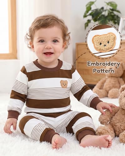 Image of NZRVAWS Toddler Baby Boy Clothes Infant Fall Winter Outfit Long Sleeve Pant Top Set 2Pcs Sweatshirt 0 Month-3 Years