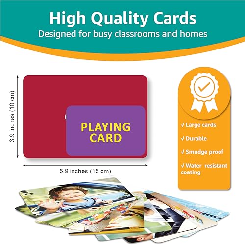 Picture My Picture Verbs Volume 1 Flash Card Set – Speech Therapy Tool for Vocabulary, Communication & Thinking, Scratch-Resistant with Activity Guide, Suitable for Education, ESL & ABA – Set of 40 - Image 3