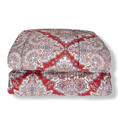 Bassetti Marechiaro Steppdecke für Doppelbett, 260 x 260 cm, Kollektion Granfoulard für den Winter, Satin aus reiner Baumwolle mit antiallergischer Füllung 320 g/m², hergestellt in Italien, Rot