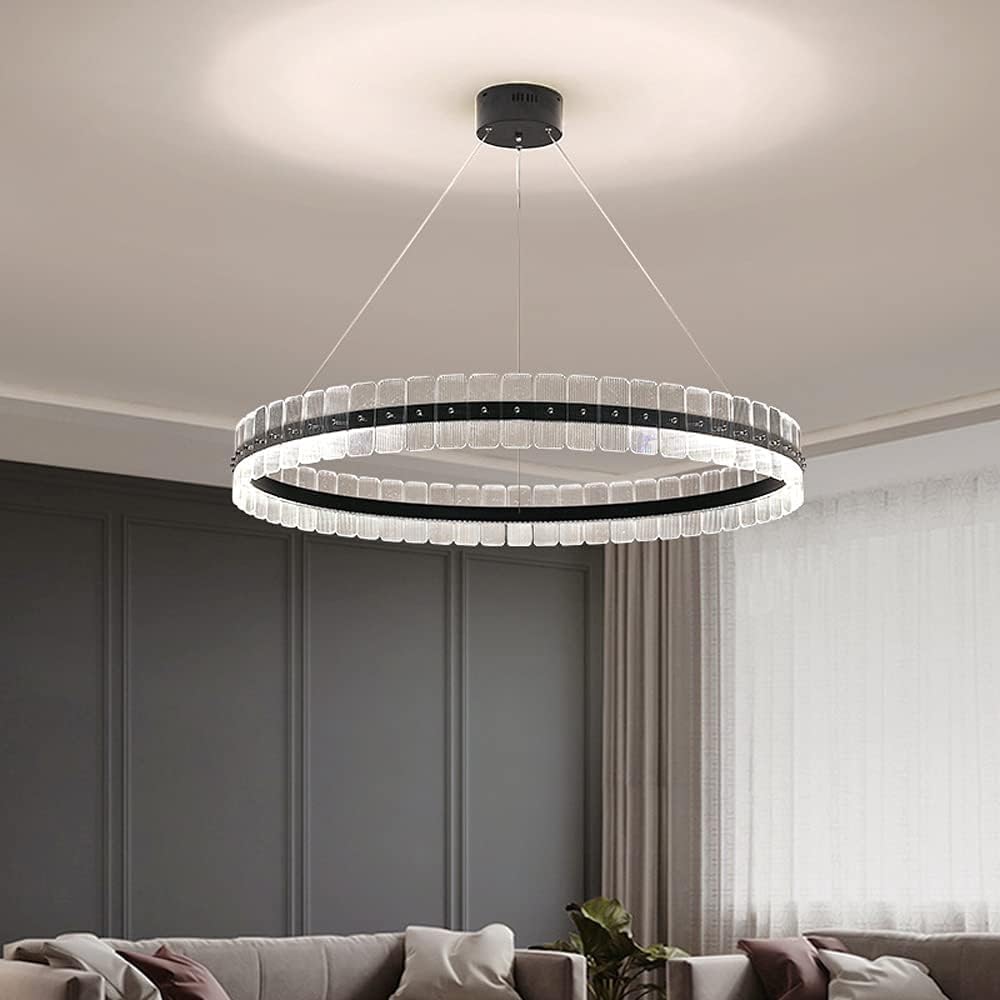 Chandelier Restaurant Kitchens Acrylic Pendant Lights Light Fixture, Linear Black Chandelier, Modern Hanging Lights