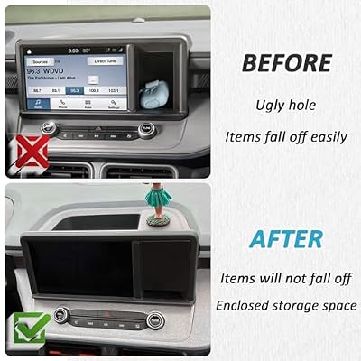 TOPINSTALL Hidden Screen Drawer Organizer Compatible with 2022-2024 Ford Maverick Accessories, Multimedia Display Right Side Panel Storage Box Truck Dash Cubby Insert ABS Plastic