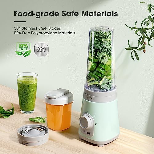 Image of iSiLER Personal Blender, 300W Portable Blender for Shakes Smoothies with 20 Oz Travel Cup, Smoothies Maker Mixer for Protein Frozen Ice Baby Food, Grinder for Coffee beans with 10 Oz Cup BPA free