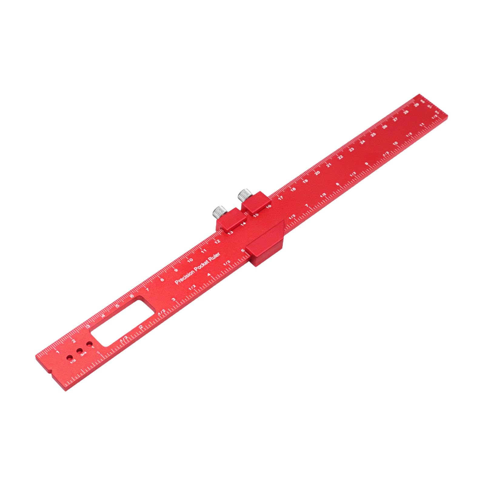 5er-Set Taschenlineal, Aluminium, Holzbearbeitung, Lineal, 45 Grad, gleitend, stabil, 30 cm