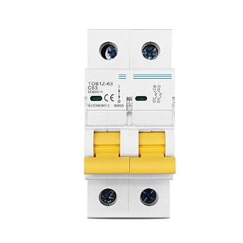 2P DC 600V 3A 6A 10A 16A 20A 25A 32A 40A 50A 63A Circuit Breaker | MCB C Curve Single Pole Direct-current Fuse2P 50A