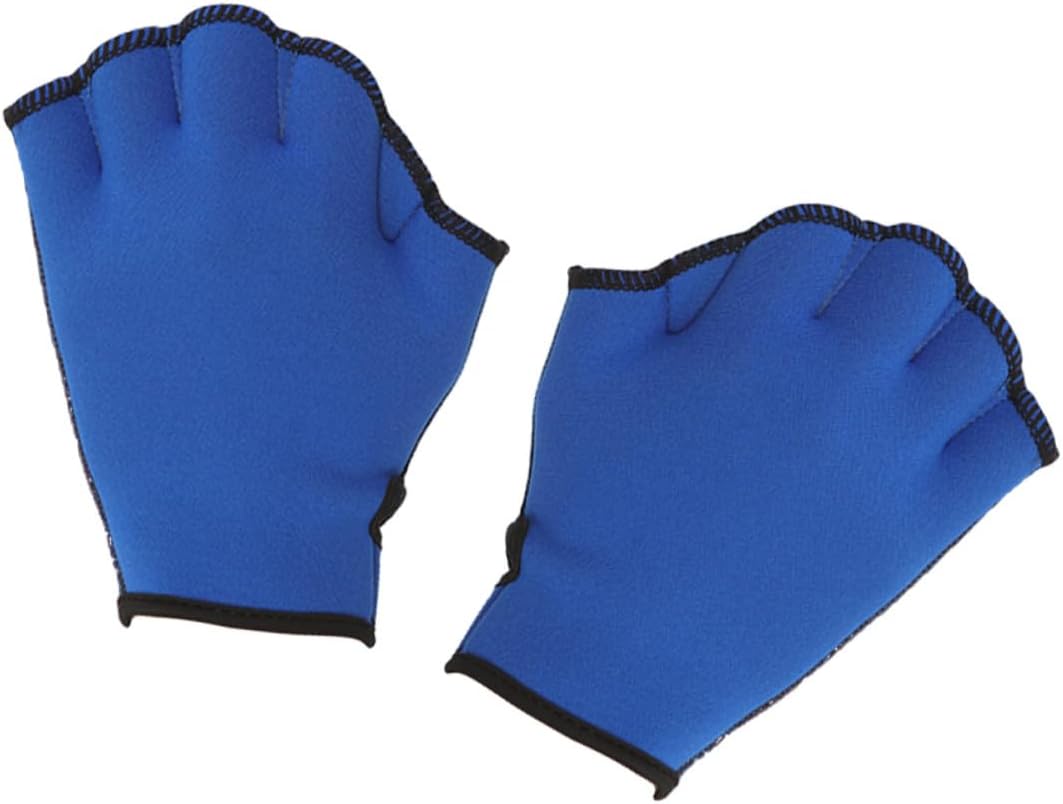 Webbed Swimming Gloves Aquatic Gloves Size L Blue for Water Exercise and Water Resistance Training