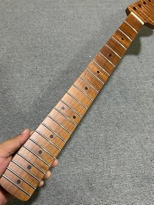 Big head 21 Frets Roasted Flame Maple electric guitar neck parts Hole:10mm