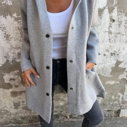 LELEBEAR Glamclothes Casual Single Breasted Hooded Jacket Women for Autumn, Jasperbelly Hooded Jacket with Hair Removal Brush3