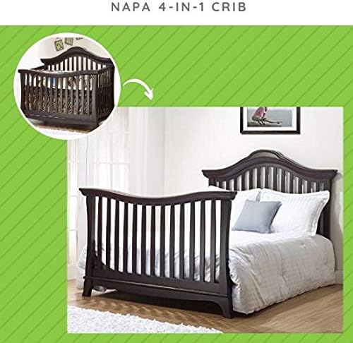 Full-Size Conversion Kit Bed Rails for Sorelle & Lusso Cribs | Multiple Finishes Available - See Description for List of Compatible Cribs (Merlot)