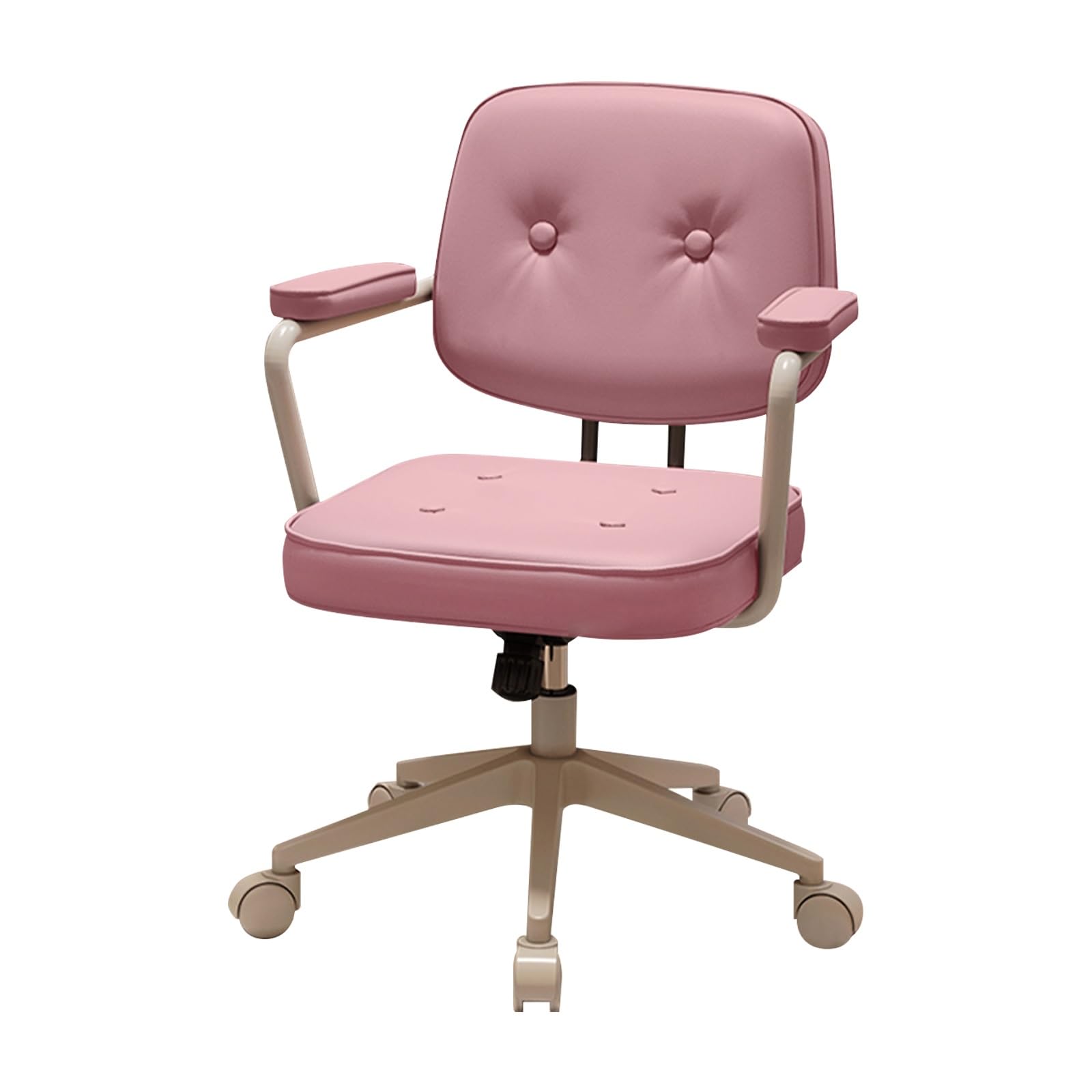 Chaise de bureau pivotante ergonomique contre le mal de dos en rose