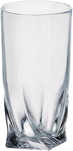 Barski Glass - Lead Free - Hiball Crystalline - Highball - Glasses With a Twist On The Bottom - 11.75 oz. - Made in Europe - Set of 6