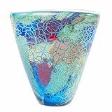 Luxury Lane Hand Blown Blue Abstract Art Glass Vase 7