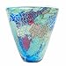 Luxury Lane Hand Blown Blue Abstract Art Glass Vase 7" Tall