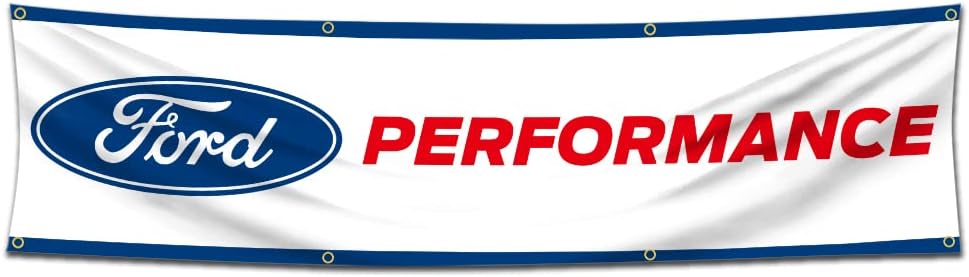 Bofanio Flag Compatible with Ford Performance Flag Banner Decor Motorcycle Racing 2x8ft Banner for Garage Man Cave Dorm Room