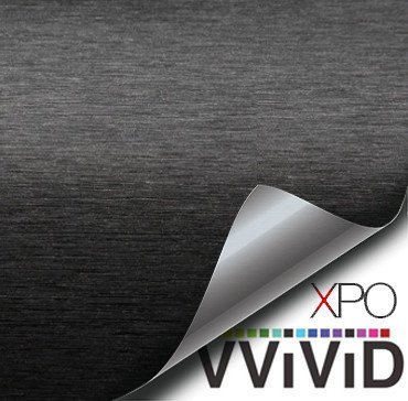 VViViD Black Brushed Anodized Aluminum 5ft x 5ft 25sq ft Cast Vinyl Decal Bubble-Free Car Wrap Interior