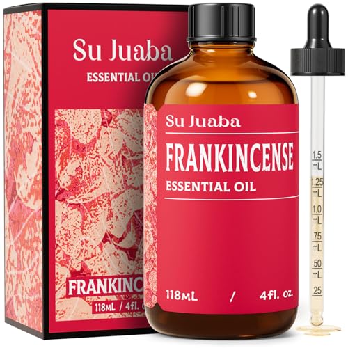 SU JUABA Frankincense Essential Oil 4 Fl Oz Frankincense Oil for Skin Diffuser Aromatherapy - 118ml