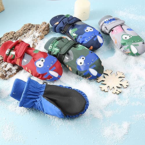 American Trends Toddler Winter Mittens Waterproof Boy Ski Gloves Warm Fleece Snow Mitten For Baby Boy Girl Cold Weather Navy Green S(Fits 2-4 Years) #TOP5