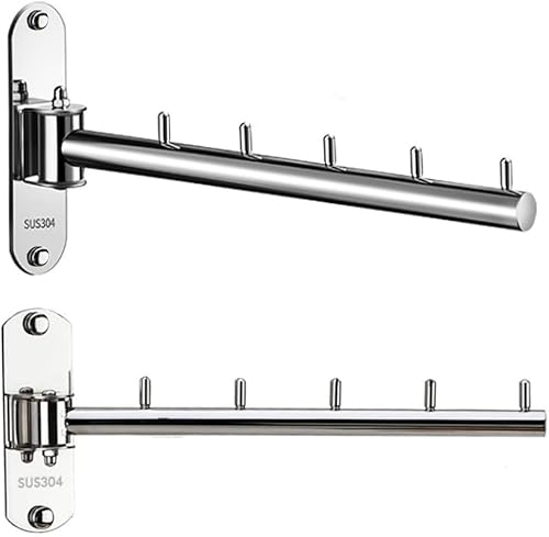 Percheros plegables para colgar ropa para montar en la pared, con brazo oscilante para lavandería, ahorro de espacio, soportes de ganchos de ropa de