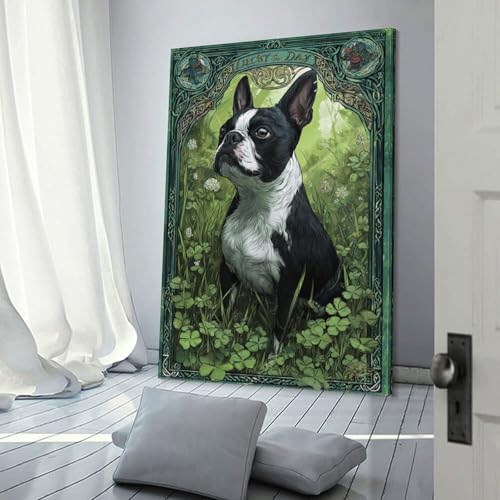 Tableau abstrait Lucky Day Pup POLIUAWS, toile murale de salon haut de gamme 60x90