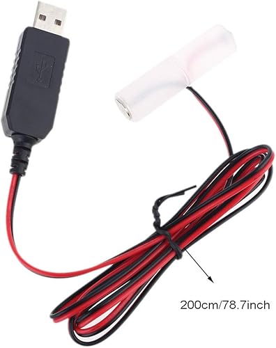 Miniatura 8 de KHIOPNT 2M LR6 AA Eliminador de Batería USB Cable de fuente de alimentación Reemplazar 1-4pcs 1.5V AA Batería (3V)