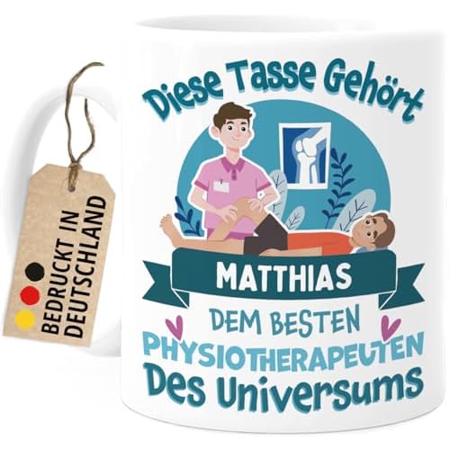 Tassenliebling® Tasse Physiotherapie personalisiert - Bester Physiotherapeut des Universums - Beidseitiger Druck - Physiotherapie Geschenke - Physio Geschenke