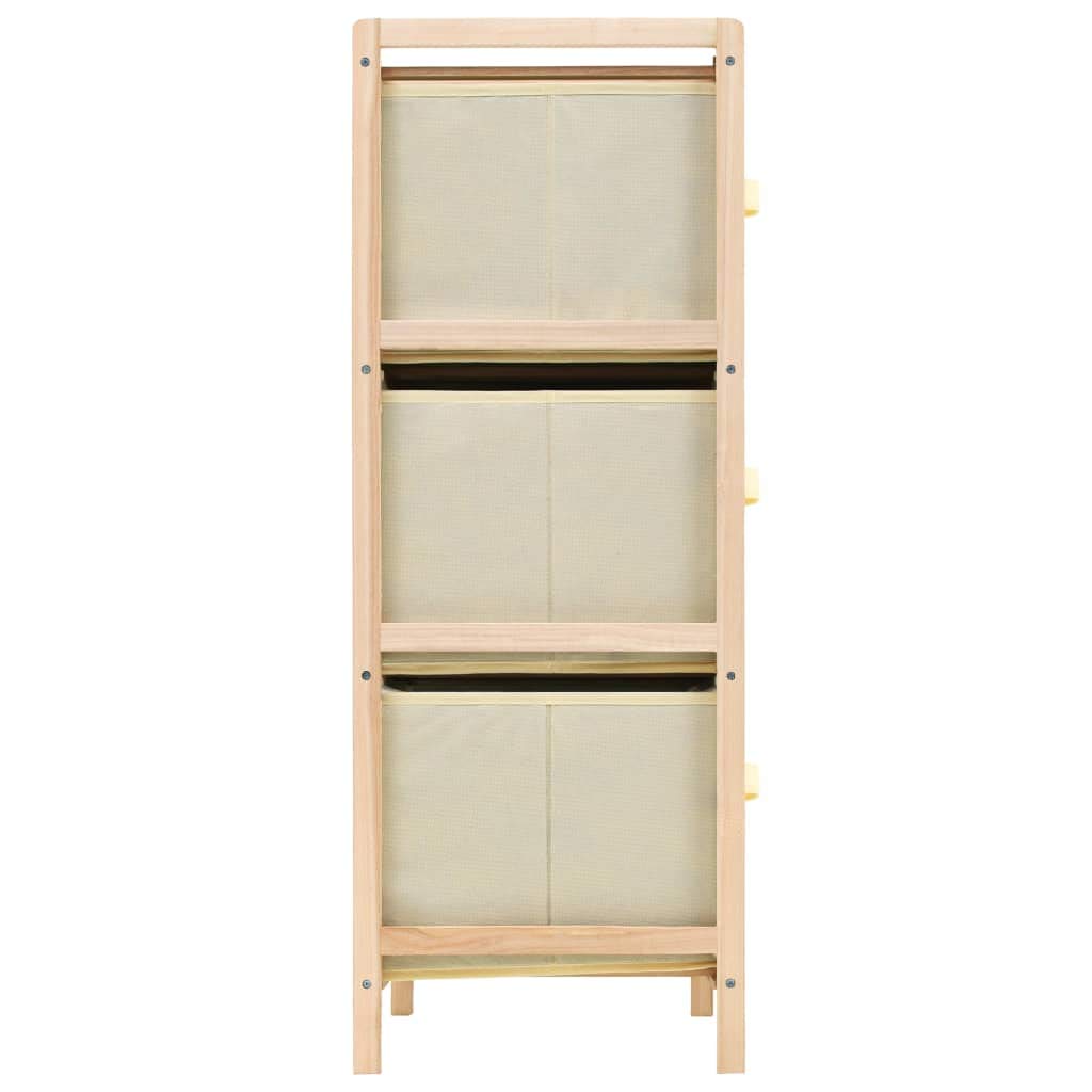 JUDYY Scaffale con 6 Cesti in Tessuto in Legno di Cedro Beige,Mobili,Armadietti e portaoggetti,Armadietti e stipi-246439
