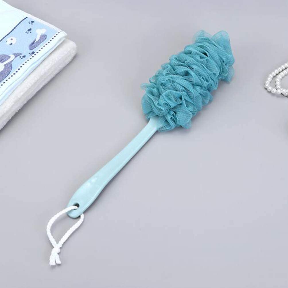 Szczotka do kąpieli z gąbką z uchwytem do kąpieli Długi złuszczający szczoteczka do kąpieli Body Washin (niebieski) Szczotki do kąpieli i ciała
