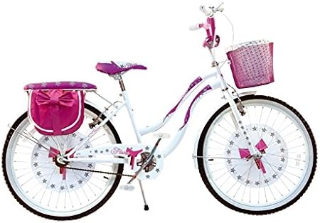 BICI BICICLETTA FIOCCO BIANCO ROSA TAGLIA 24\