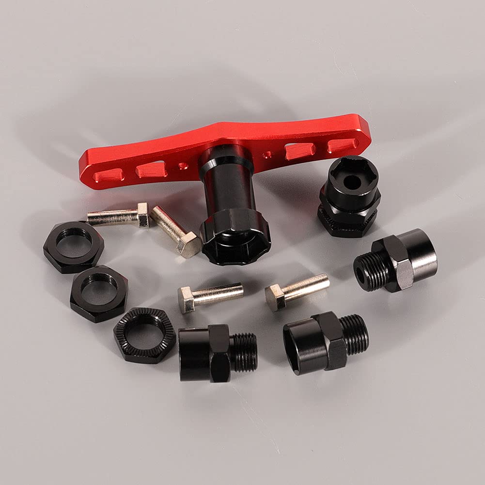 17mm Hex Nuts Wrench & 12mm To 17mm Wheel Hub Adapters - 4-Pack For 1/10 & 1/8 RC Cars Upgrade