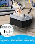 Dog Car Seat for Small Dog, Raised Dog Booster Seat with Metal Frame, Dog Car Booster Seat Puppy Car Seat for Pets Small Dogs Cats