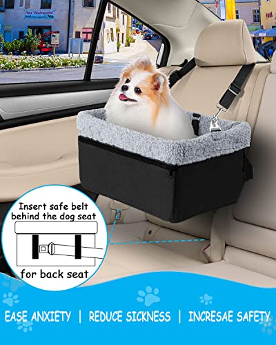 UNICITII Dog Booster Car Seat for Small Dogs,Elevated Dog Booster Seat for Dog up to 9kg,Puppy Car Seat, Dog Lookout Carseat Pet Travel Bed for Front Back Seat