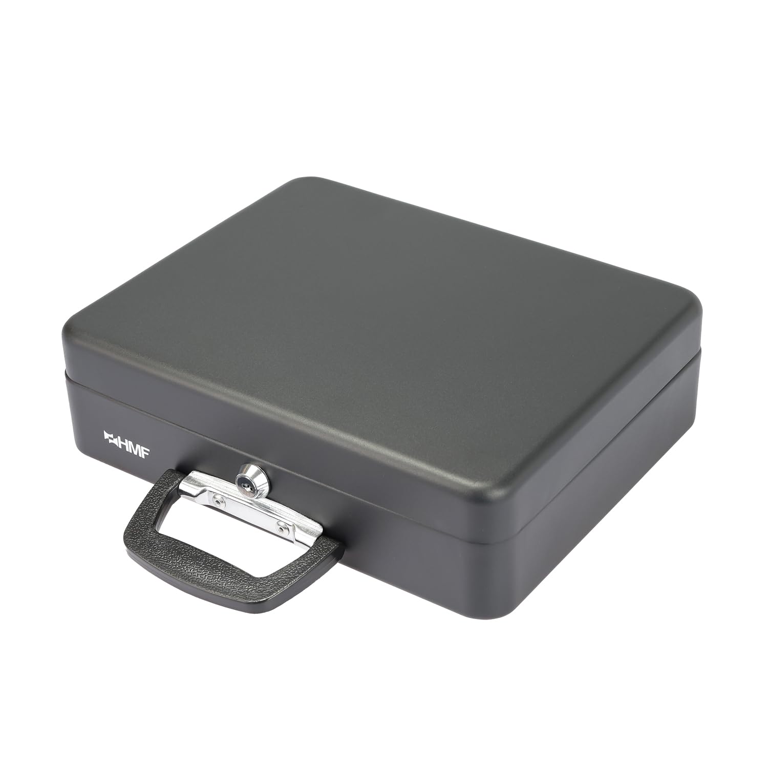Cassetta Portavalori HMF Con Chiusura A Chiave | 25x18x9 Cm | Nero | Con Vassoio Monete E Banconote - Foto 5