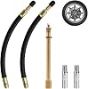 5 Stück Auto Reifen Ventilverlängerungen Messing Autoventil Ventilverlängerung Flexible 18cm Gummi Reifen Ventil Kupfer Ventiladapter Reifen Verlängerung Adapter für Auto Motorrad Fahrrad
