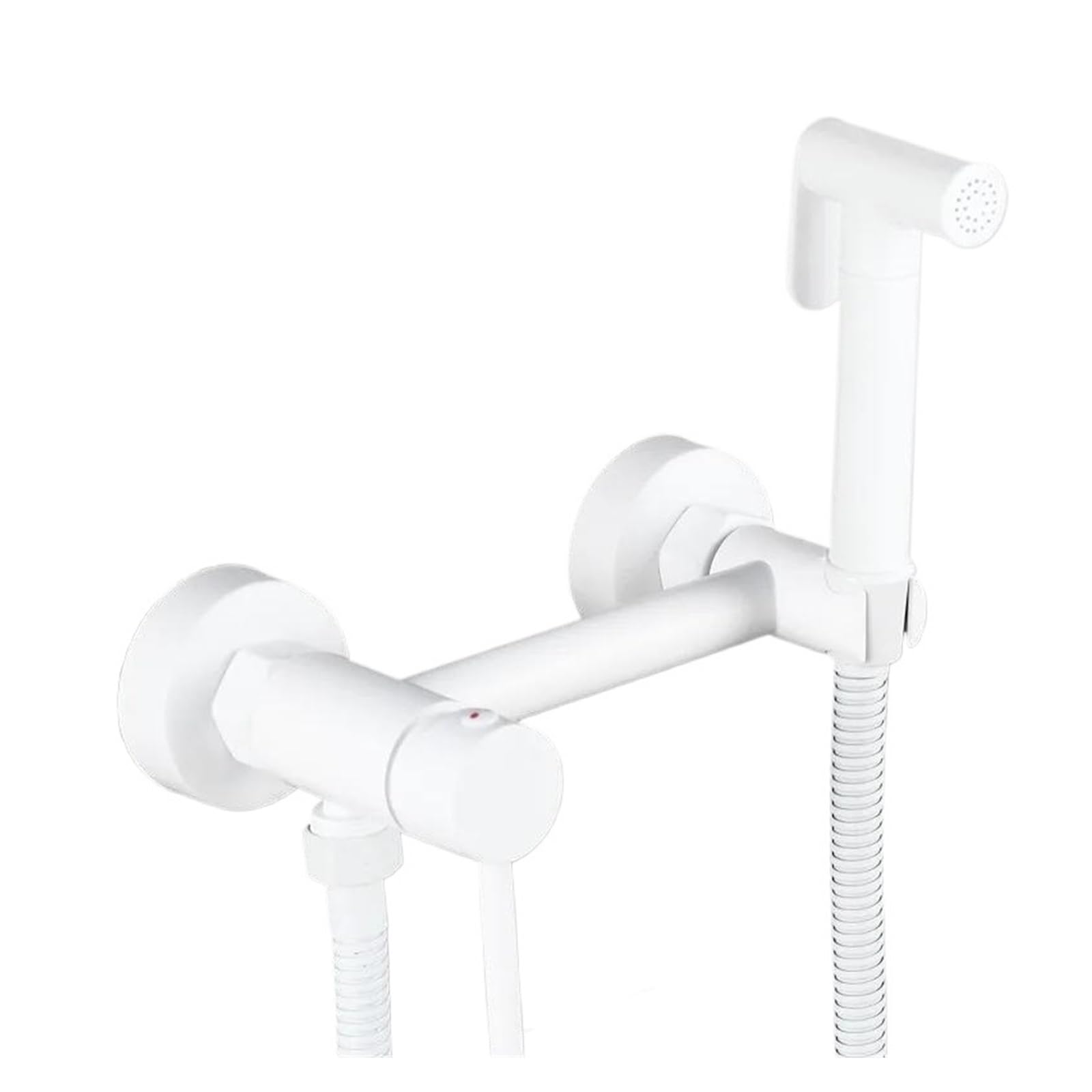 Rubinetto For Bidet In Ottone, For Doccia Con Supporto, Miscelatore For Acqua Calda E Fredda, Gru, Spruzzatore For WC, Accessori For Bagno A Parete Pressione Dell'Acqua Regolabile(White)