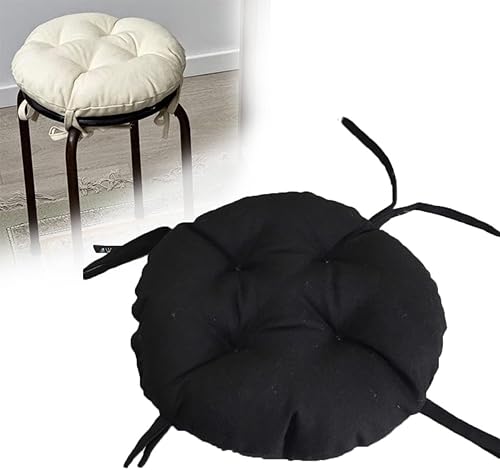 Cojines de asiento redondos para exteriores con lazos, almohadillas para sillas de pana súper suaves, antideslizantes, herramienta para silla