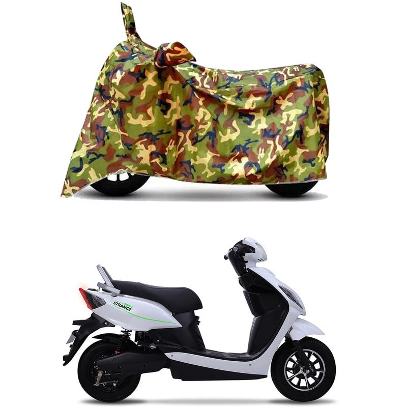 Image of Waterproof 100% PVC Coated Bike Scooty Two Wheeler Body Cover Compatible for Pure EV ETrance Neo /UV-Rays /Heat Protection /Birds Dropping /Scratchproof /Dust Proof [6X6 Jungle Print]