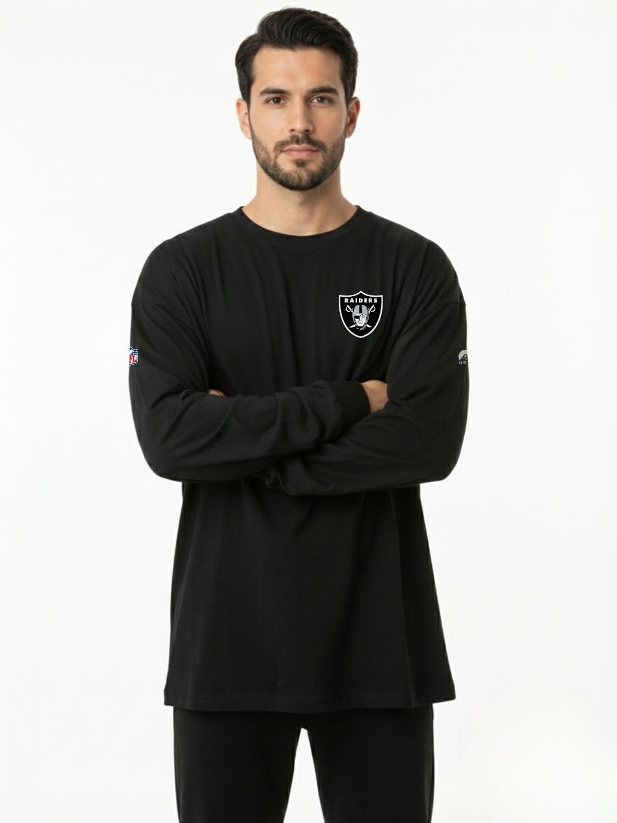 OOSC Mens Las Vegas Raiders Long Sleeve T-Shirt, Multicolour, L EU