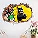 WARMBERL Drôle Batman 3D Stickers Muraux Spectacle Écrasé Wall Sticker Decal Mural Art Chambre Affiche Garçons Enfants Décorations Bébé Pépinière Décor À La Maison