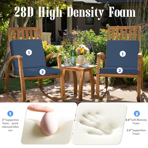 Image of Deep Seat Patio Cushions Set, 22x22 Inch Waterproof & Fade Resistant Outdoor Chair Cushions, Thick Padded Replacement Sofa Cushions for Garden Yard Furniture