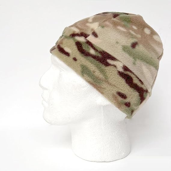 Camouflage Microfleece Thermal Beanie Hat Tactical Warm Fleece Military Camo Winter Skull Cap Army Airsoft Military Mens