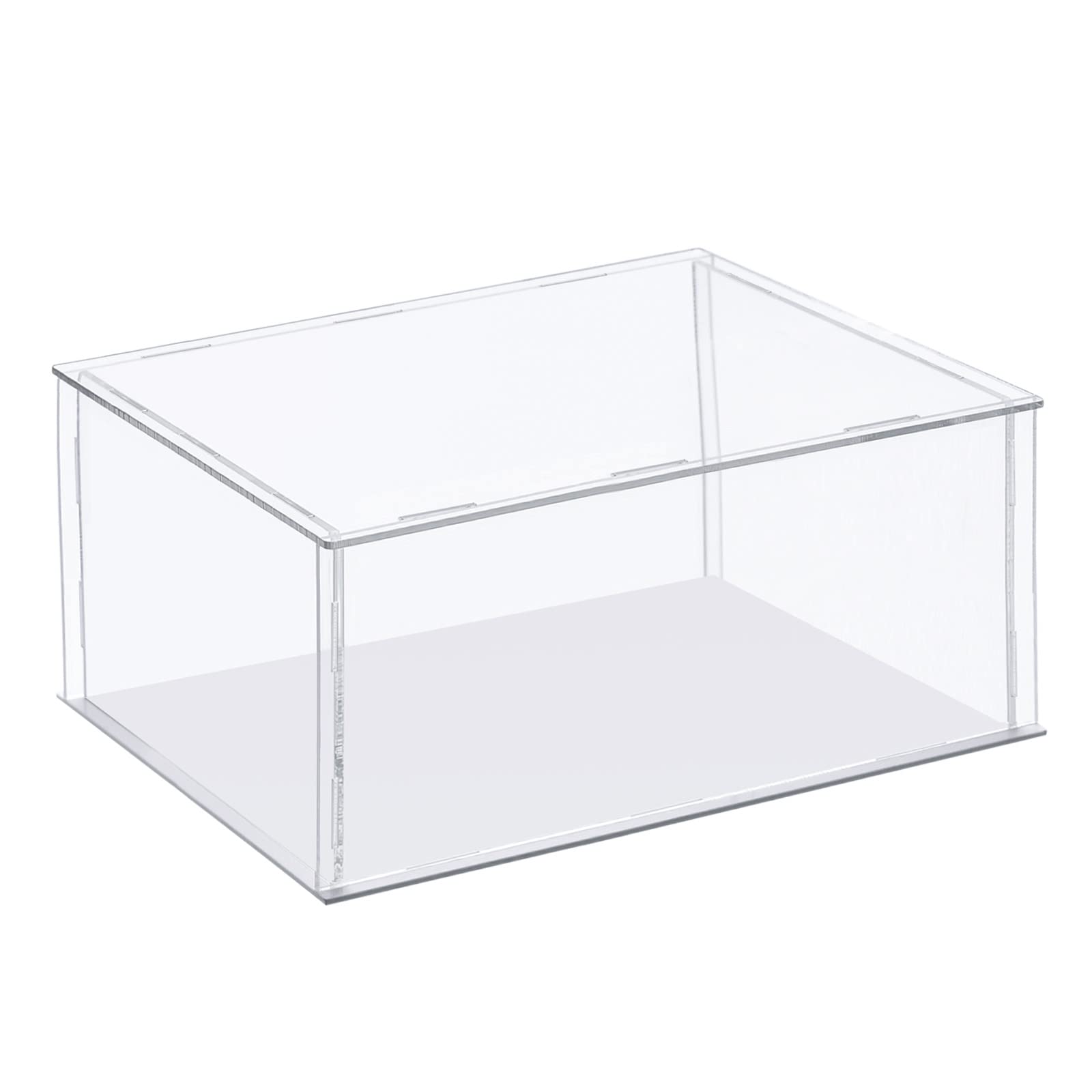 Muiltvoe Clear Display Case, Acrylic Box Assemble Transparent Dustproof Box Showcase 10x10x10cm for Collectibles, Crafts