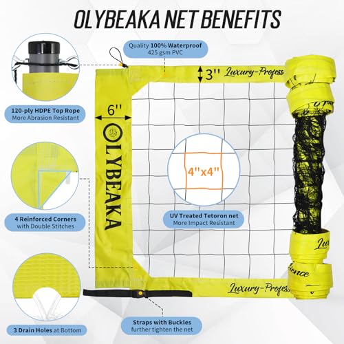 32FT Outdoor Volleyball Net Set for Backyard, Beach, Grass by Olybeaka - Used condition - Image 5