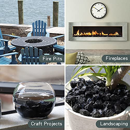 Mr. Fireglass Crushed Fire Glass for Natural or Propane Fire Pit,10 Pounds Decorative Recycled Glass Rocks for Fireplace and Landscaping, High Luster Black by Mr. Fireglass - Image 8